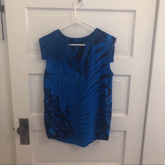 J. Crew Silk Band Sleeve Tank in Palm Frond - Picture 4 of 5